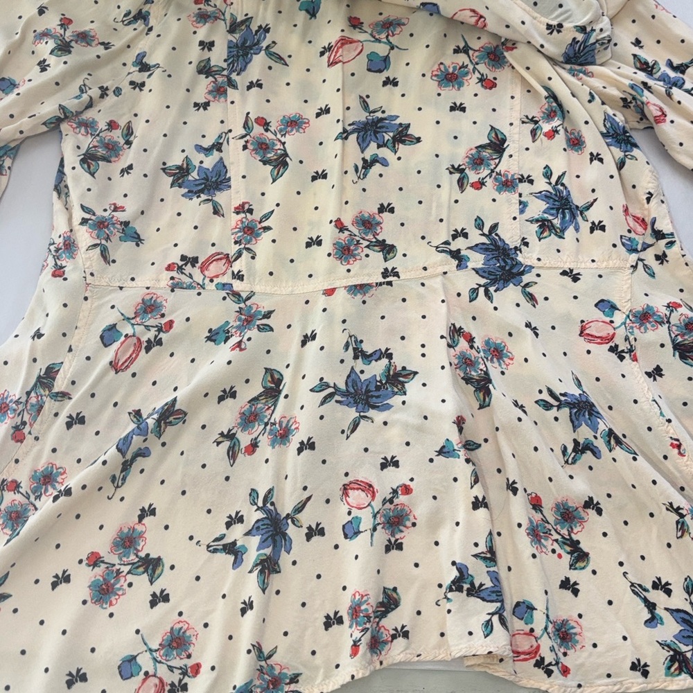 Lola P. Floral Bohemian Button Up Women Shirt Blouse‎ Size L - Picture 5 of 9